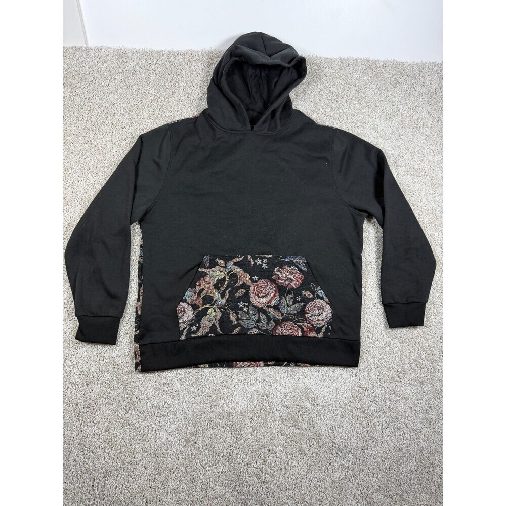 Massive Luxury Edition Floral Hoodie Black Pullover Mens Medium Tapestry Pocket